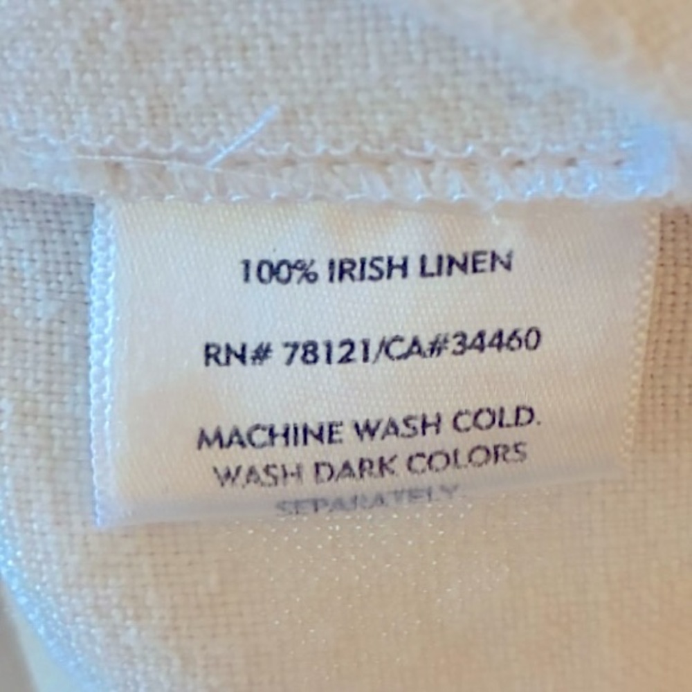 Eileen Fisher Wide Leg 💯 Irish Linen Cropped White Pants Large - Picture 5 of 5